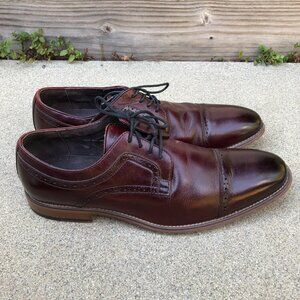 STACY ADAMS Oxford Leather Dress Shoes 11.5 M Men's Brown Lace Up
